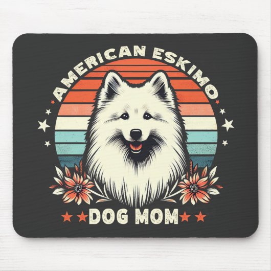 Amerikaanse Eskimo Dog Mam in Serenity Muismat (Voorkant)