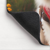 Amerikaanse Eskimo Dog met een Cowboy Pet Brown Muismat (Hoek)
