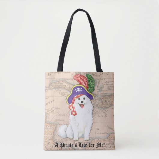 Amerikaanse Eskimo Dog Pirate Canvas tas (Voorkant)