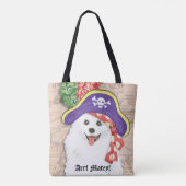 Amerikaanse Eskimo Dog Pirate Canvas tas (Achterkant)