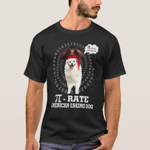 Amerikaanse Eskimo Dog Pirate Costume Pi Day T-shirt