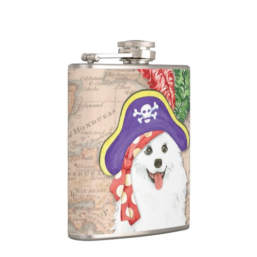 Amerikaanse Eskimo Dog Pirate Hip Flask Heupfles (Rechts)