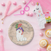 Amerikaanse Eskimo Dog Pirate Paper-Borden Papieren Bordje (Feest)