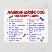 AMERIKAANSE ESKIMO DOG Property Laws 2 Briefkaart (Voorkant)