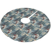 Amerikaanse Eskimo Dog Riding Motorfiets Kerstmis Kerstboom Rok (Gekanteld)