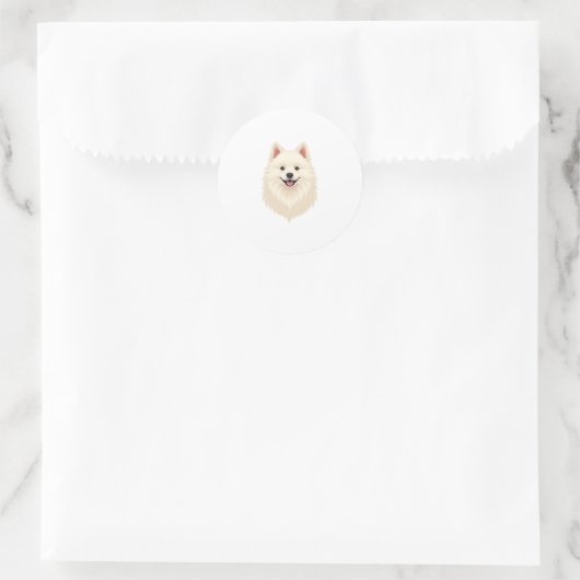 Amerikaanse Eskimo Dog Ronde Sticker (Tas)