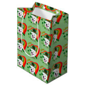 Amerikaanse Eskimo Dog Saint Patricks Day Medium Cadeauzakje (Achterkant Gekanteld)