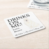 Amerikaanse Eskimo Dog Samoyed Wedding Kartonnen Onderzetters (Schuin)