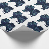 Amerikaanse Eskimo Dog Silhouette Design Cadeaupapier (Hoek)