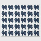Amerikaanse Eskimo Dog Silhouette Design Cadeaupapier (Vlak)
