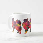 Amerikaanse Eskimo Dog Silhouette Design Koffiemok (Voorkant links)
