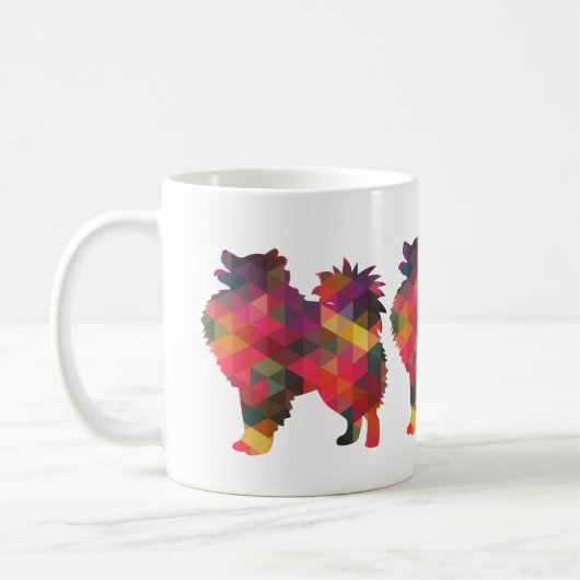 Amerikaanse Eskimo Dog Silhouette Design Koffiemok (Links)