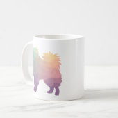 Amerikaanse Eskimo Dog Silhouette Design Koffiemok (Voorkant links)