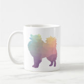 Amerikaanse Eskimo Dog Silhouette Design Koffiemok (Links)