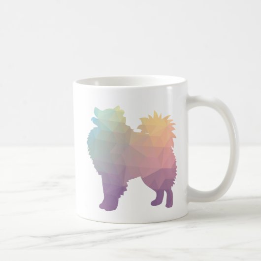 Amerikaanse Eskimo Dog Silhouette Design Koffiemok (Rechts)
