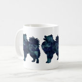 Amerikaanse Eskimo Dog Silhouette Design Koffiemok (Voorkant links)