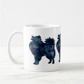 Amerikaanse Eskimo Dog Silhouette Design Koffiemok (Links)