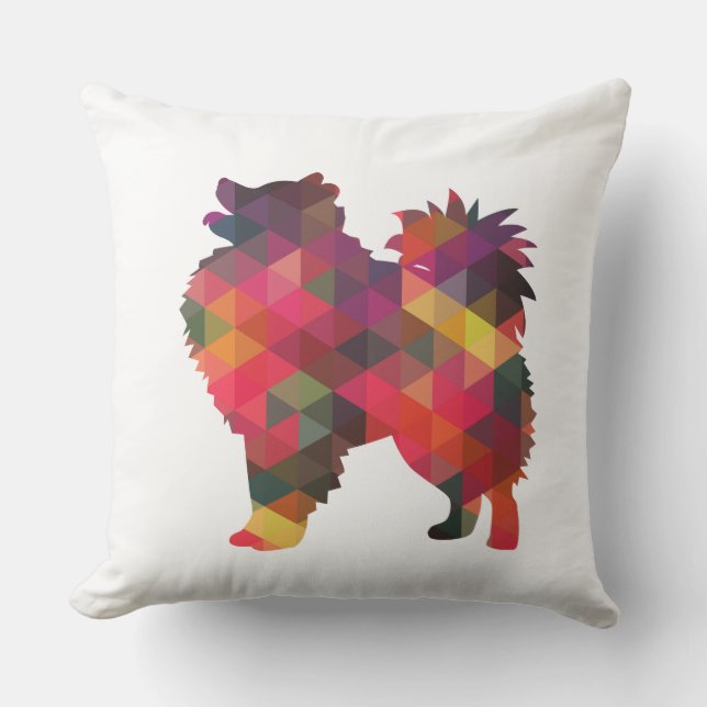 Amerikaanse Eskimo Dog Silhouette Design Kussen (Voorkant)