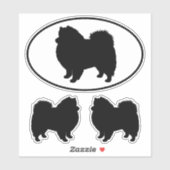 Amerikaanse Eskimo Dog Silhouette Vinyl Sticker Se (Vel)