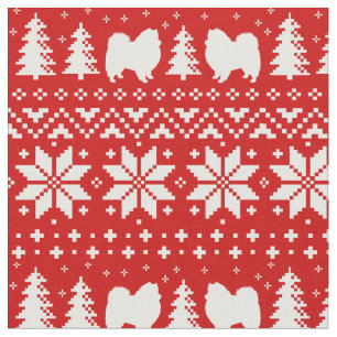Amerikaanse Eskimo Dog Silhouettes Eskies Kerstmis Stof