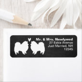 Amerikaanse Eskimo Dog Silhouettes Eskies met hart Etiket (Insitu)