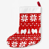 Amerikaanse Eskimo Dog Silhouettes Pattern Eskies Kleine Kerstsok (Achterkant)