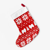 Amerikaanse Eskimo Dog Silhouettes Pattern Eskies Kleine Kerstsok (Achterkant (Hangend))