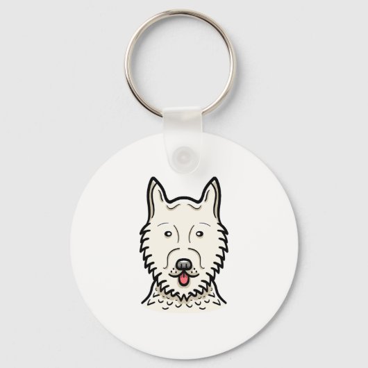 Amerikaanse Eskimo Dog Sleutelhanger (Voorkant)