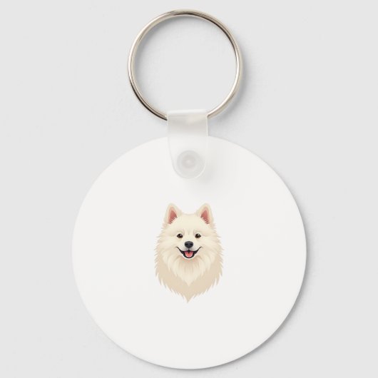 Amerikaanse Eskimo Dog Sleutelhanger (Voorkant)