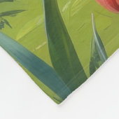 Amerikaanse Eskimo Dog Spring Bloemen Schilderen Fleece Deken (Hoek)