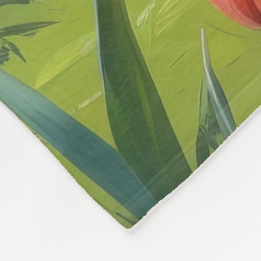 Amerikaanse Eskimo Dog Spring Bloemen Schilderen Fleece Deken (Hoek)