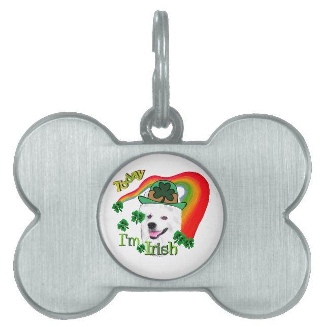 Amerikaanse Eskimo Dog St Patricks Huisdieren Naamplaatje (voorkant)