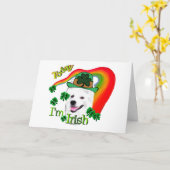 Amerikaanse Eskimo Dog St Patricks Kaart (Gele Bloem)