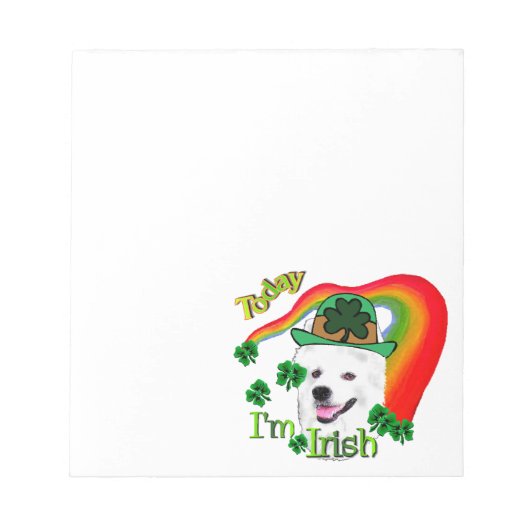 Amerikaanse Eskimo Dog St Patricks Notitieblok (Voorkant)