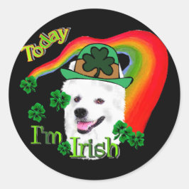 Amerikaanse Eskimo Dog St Patricks Ronde Sticker