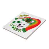 Amerikaanse Eskimo Dog St Patricks Tegeltje (Zijkant)