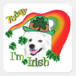 Amerikaanse Eskimo Dog St Patricks Vierkante Sticker