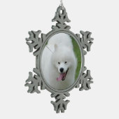 Amerikaanse Eskimo Dog Tin Sneeuwvlok Ornament (Links)
