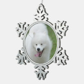 Amerikaanse Eskimo Dog Tin Sneeuwvlok Ornament (Rechts)