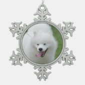 Amerikaanse Eskimo Dog Tin Sneeuwvlok Ornament (Voorkant)