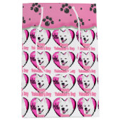 Amerikaanse Eskimo Dog Valentijnsdag Medium Cadeauzakje (Voorkant)