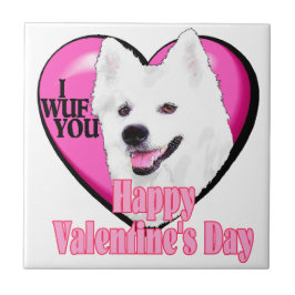 Amerikaanse Eskimo Dog Valentijnsdag Tegeltje