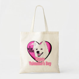 Amerikaanse Eskimo Dog Valentijnsdag Tote Bag