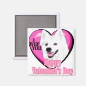 Amerikaanse Eskimo Dog Valentijnse Magneet (Voorkant / Achterkant)