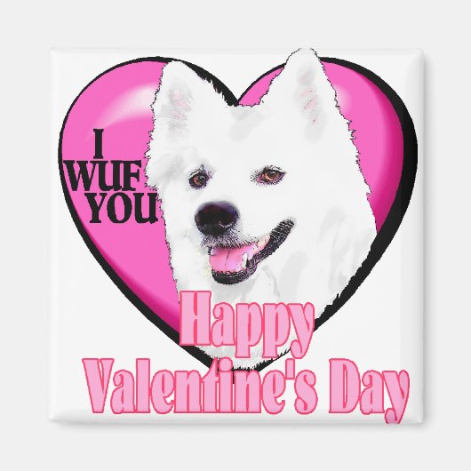Amerikaanse Eskimo Dog Valentijnse Magneet (Voorkant)