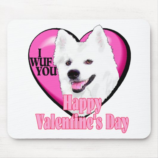Amerikaanse Eskimo Dog Valentijnse Muismat (Voorkant)