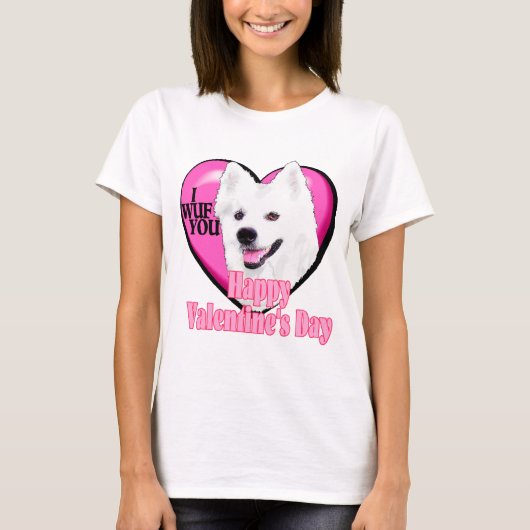 Amerikaanse Eskimo Dog Valentijnse T-shirt (Voorkant)