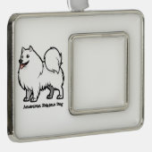 Amerikaanse Eskimo Dog Verzilverd Omlijst Ornament (Rechts)