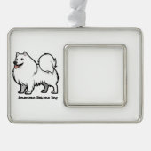 Amerikaanse Eskimo Dog Verzilverd Omlijst Ornament (Voorkant)