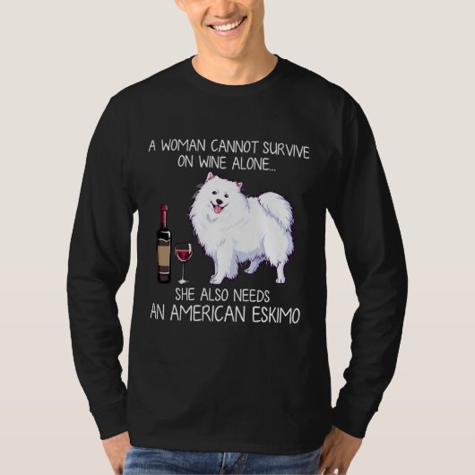Amerikaanse eskimo en wijnhond gemonteerd t-shirt (Voorkant)